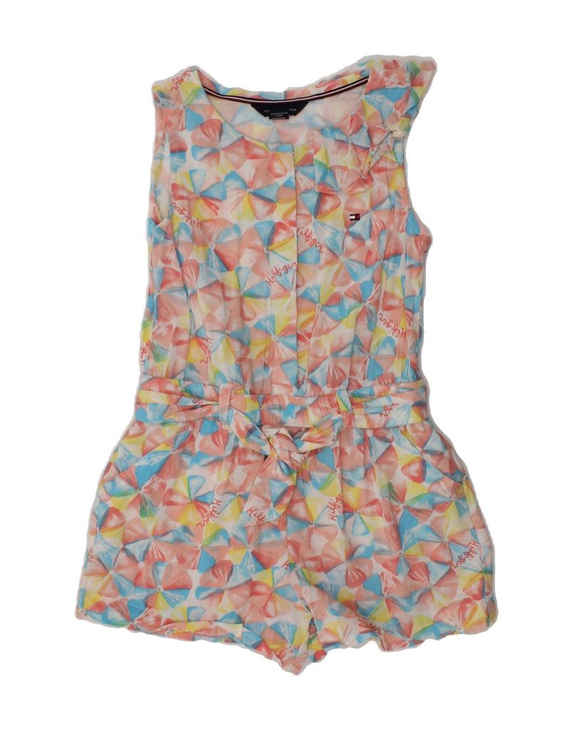 TOMMY HILFIGER Girls Ruffle Playsuit 2-3 Years Multicoloured Floral Rayon | Vintage Tommy Hilfiger | Thrift | Second-Hand Tommy Hilfiger | Used Clothing | Messina Hembry 