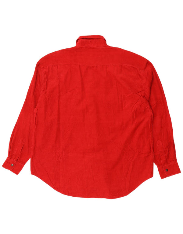 J&P Brothers Mens Corduroy Shirt XL Red Cotton