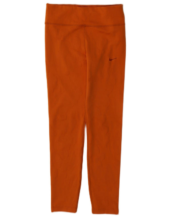 Nike Girls Leggings 10-11 Years Medium Orange Polyester