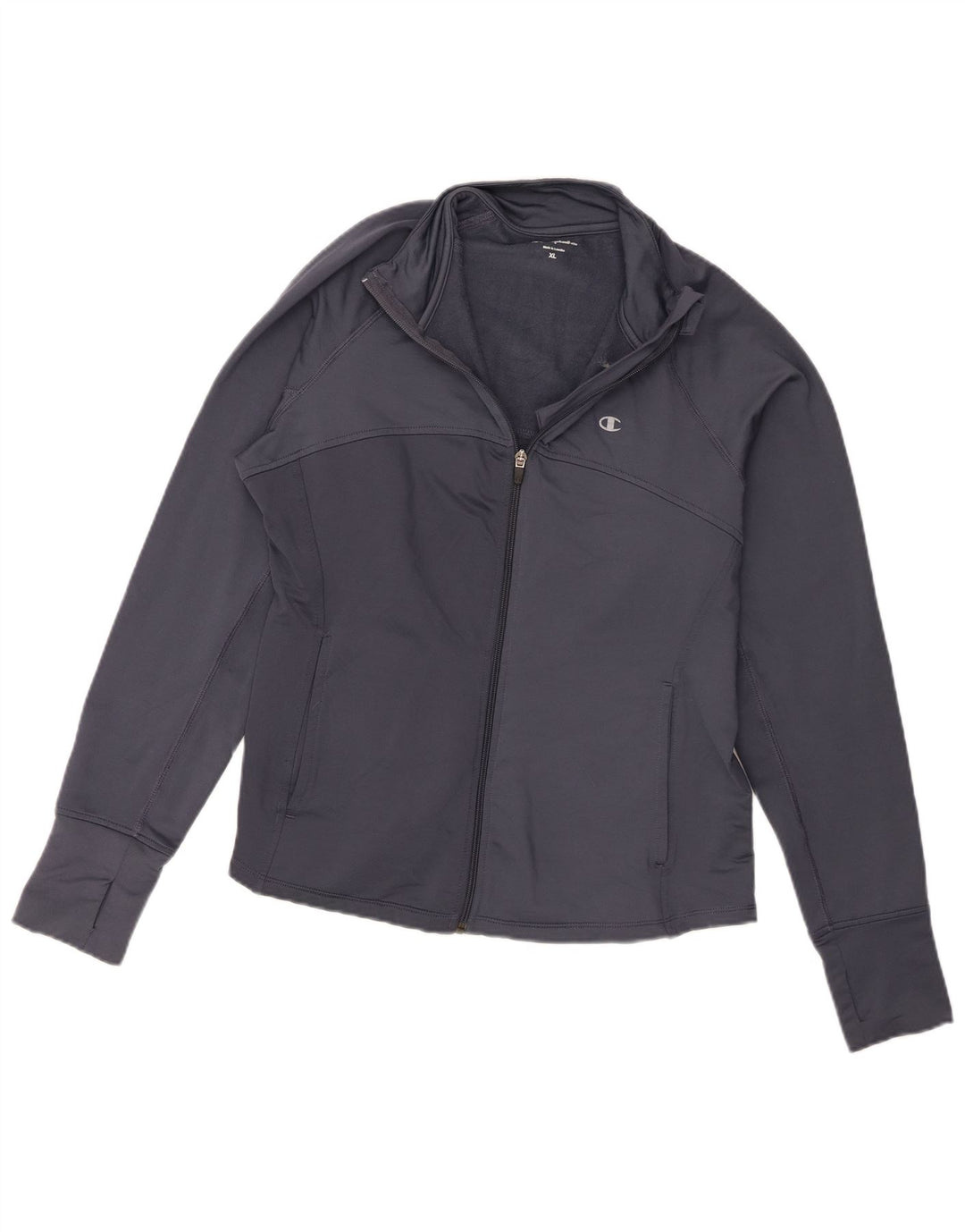 Champion Womens Tracksuit Top Jacket UK 18 XL Navy Blue Polyester