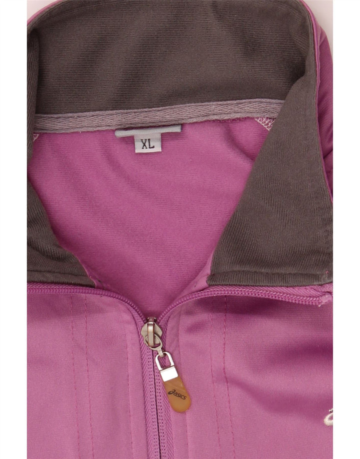 ASICS Womens Tracksuit Top Jacket UK 18 XL Pink Vintage Asics and Second-Hand Asics from Messina Hembry 