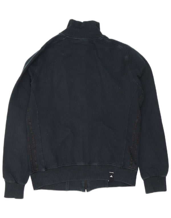 Adidas Mens Tracksuit Top Jacket UK 36/38 Small Navy Blue Cotton
