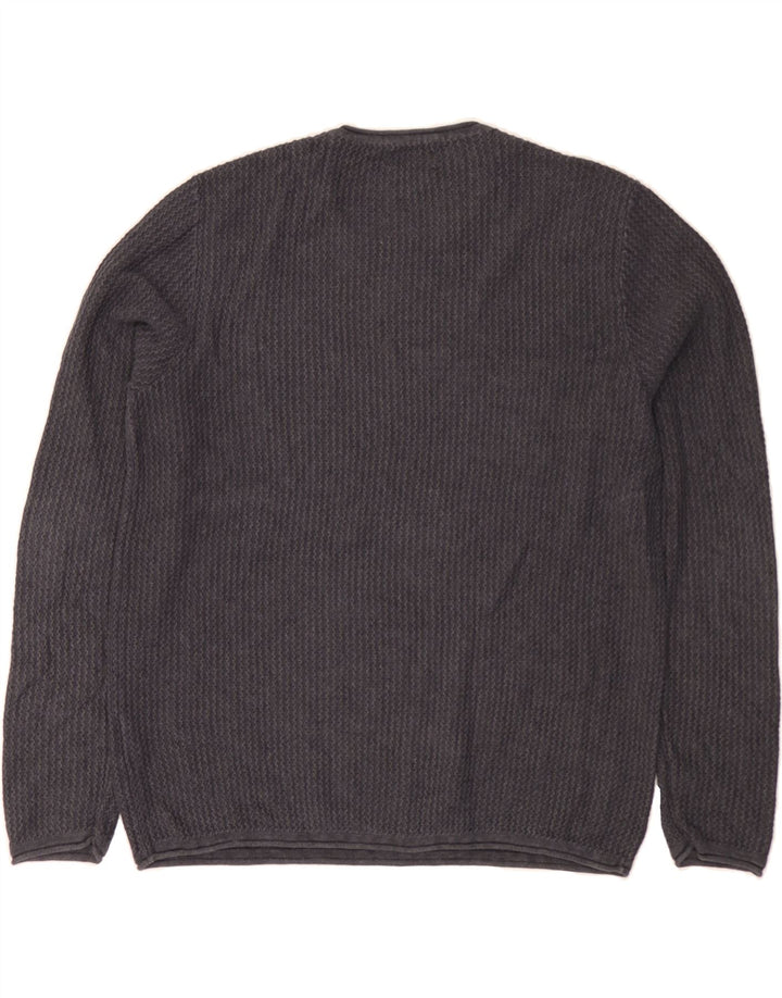 JACK & JONES Mens Crew Neck Jumper Sweater XL Grey Cotton Vintage Jack & Jones and Second-Hand Jack & Jones from Messina Hembry 