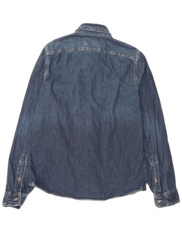 Abercrombie & Fitch Mens Muscle Denim Shirt Large Blue Cotton