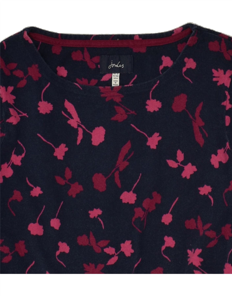 JOULES Womens Top Long Sleeve UK 12 Medium Navy Blue Floral Cotton | Vintage Joules | Thrift | Second-Hand Joules | Used Clothing | Messina Hembry 