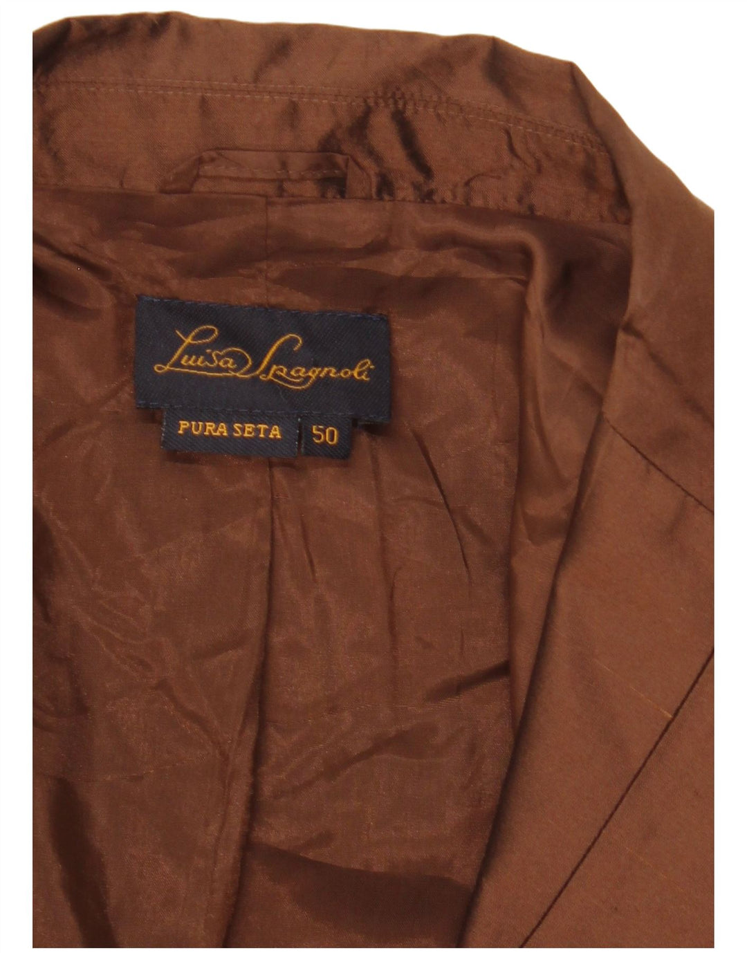 LUISA SPAGNOLI Womens 1 Button 3/4 Sleeve Blazer Jacket IT 50 Large Brown