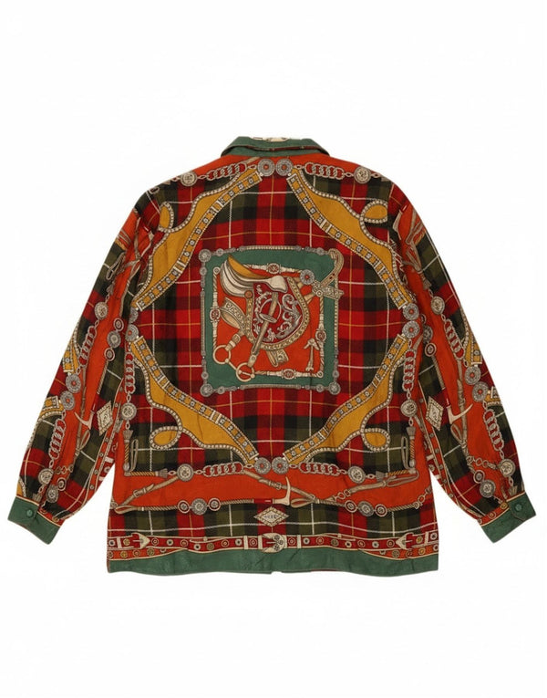 Vintage Womens Abstract Pattern Shirt Blouse UK 14 Large Multicoloured