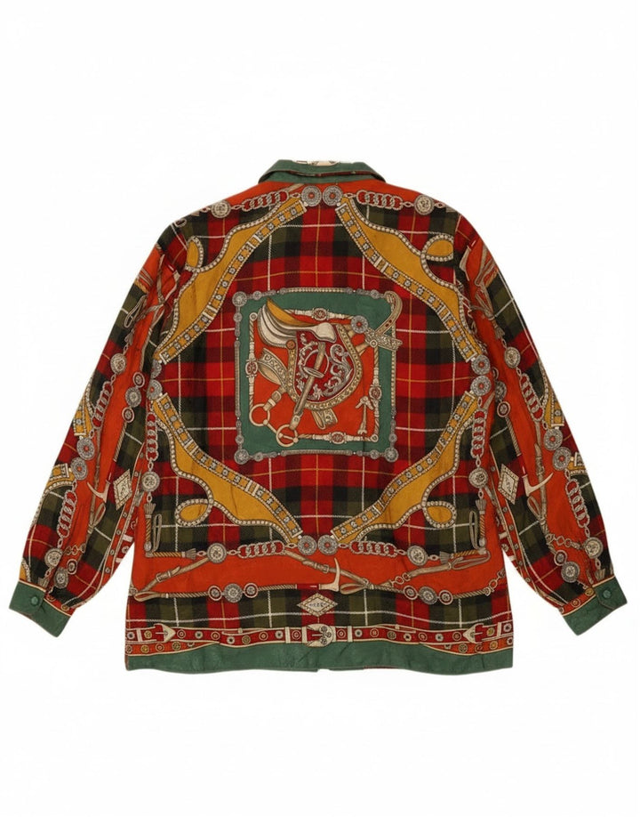 Vintage Womens Abstract Pattern Shirt Blouse UK 14 Large Multicoloured