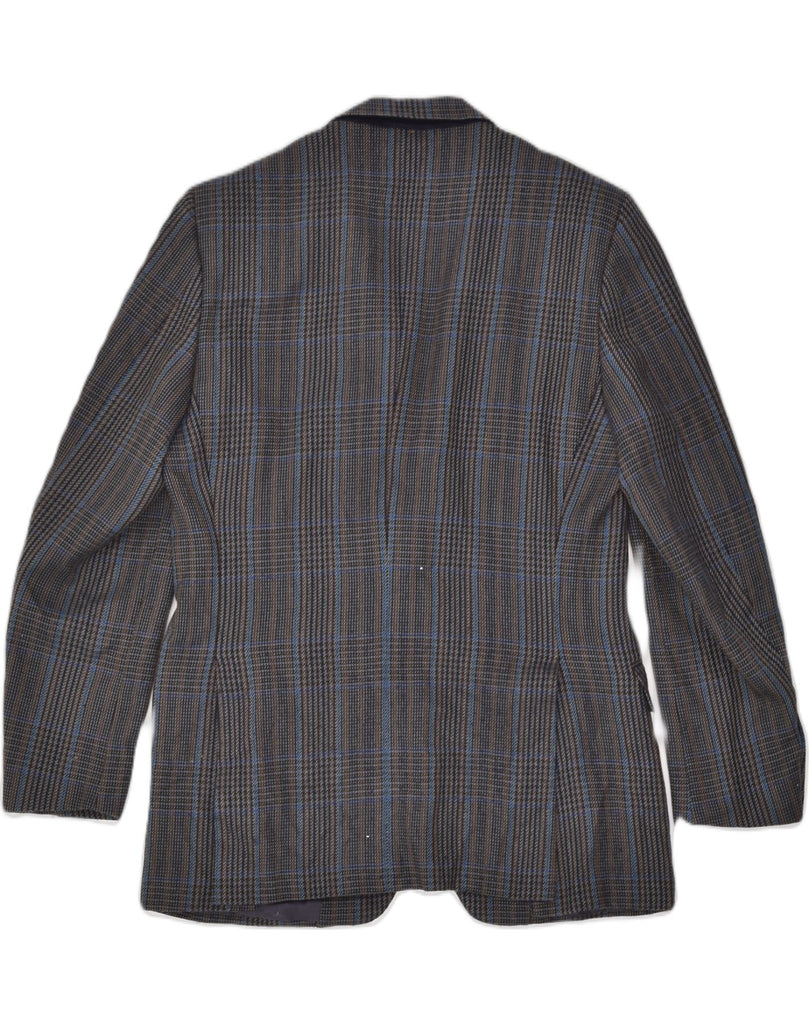 AQUASCUTUM Mens 2 Button Blazer Jacket IT 50 Large Grey Check Wool | Vintage Aquascutum | Thrift | Second-Hand Aquascutum | Used Clothing | Messina Hembry 