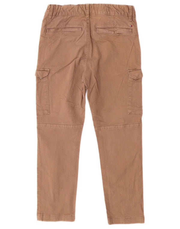 Tommy Hilfiger Boys Slim Fit Cargo Trousers 6-7 Years W22 L19 Beige Cotton