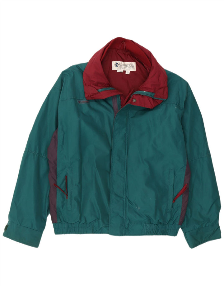 Columbia Mens Windbreaker Jacket UK 38 Medium Green Colourblock Nylon