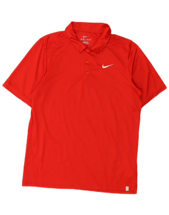 Nike Mens Dri Fit Polo Shirt Small Red Polyester