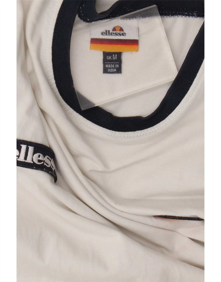 Ellesse Mens Graphic T-Shirt Top Medium White Colourblock