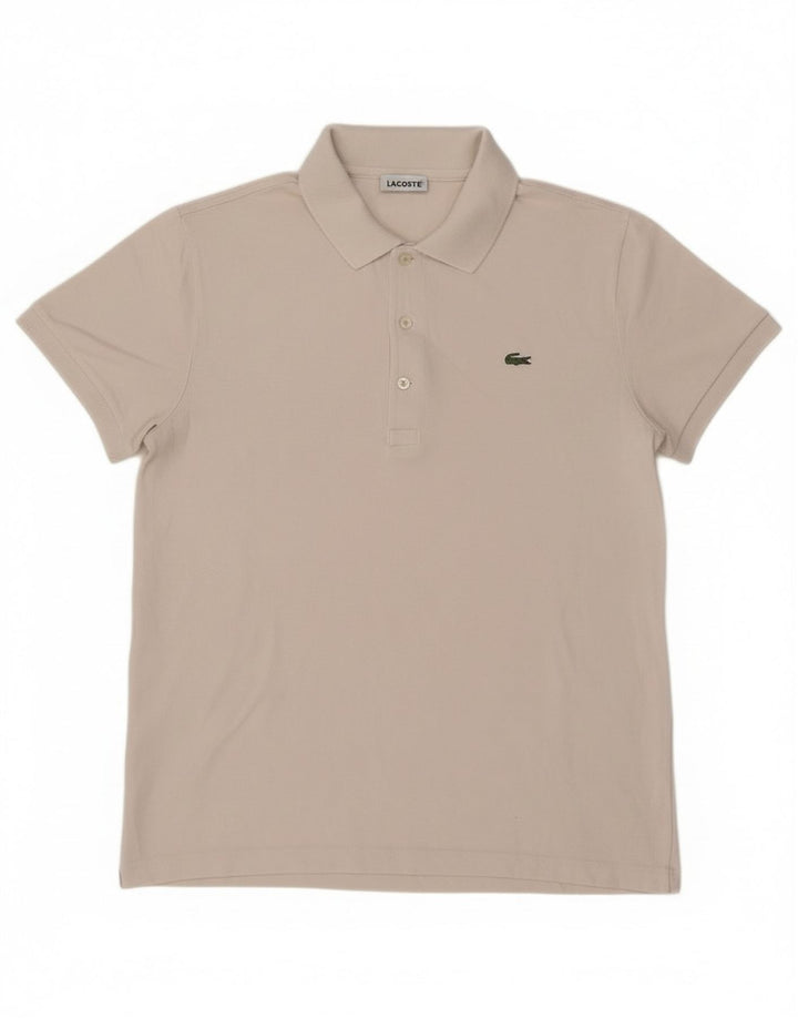 Lacoste Mens Polo Shirt Size 4 Medium White Cotton