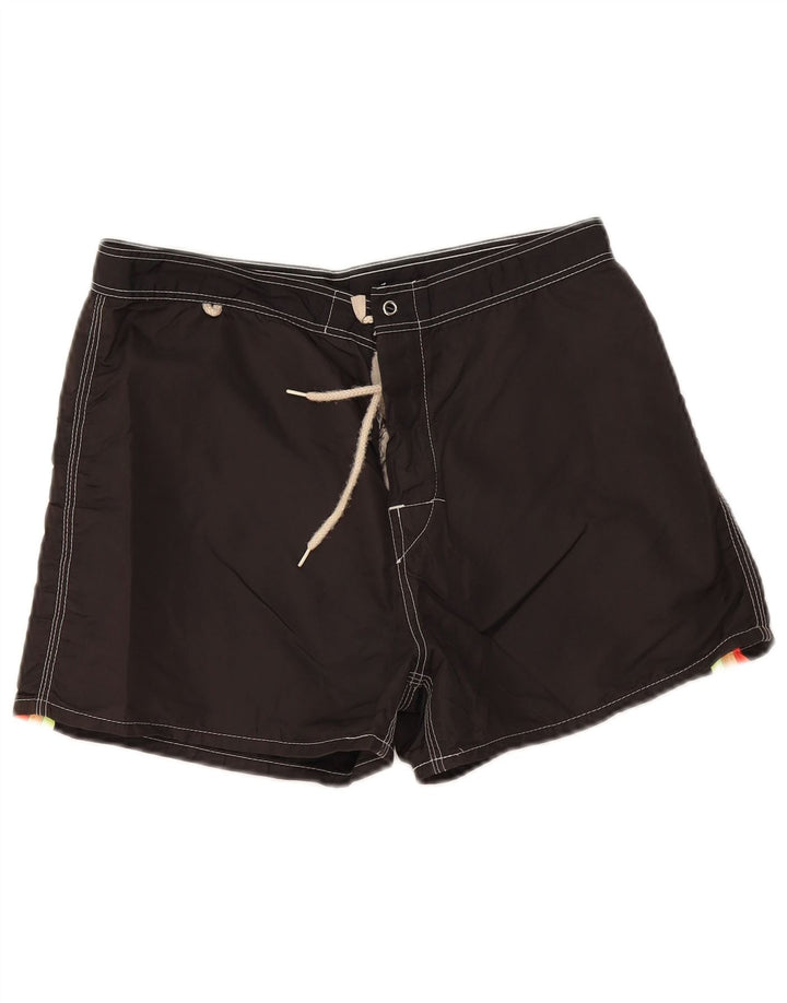 Sundek Mens Swimming Shorts Medium  Black Striped Nylon