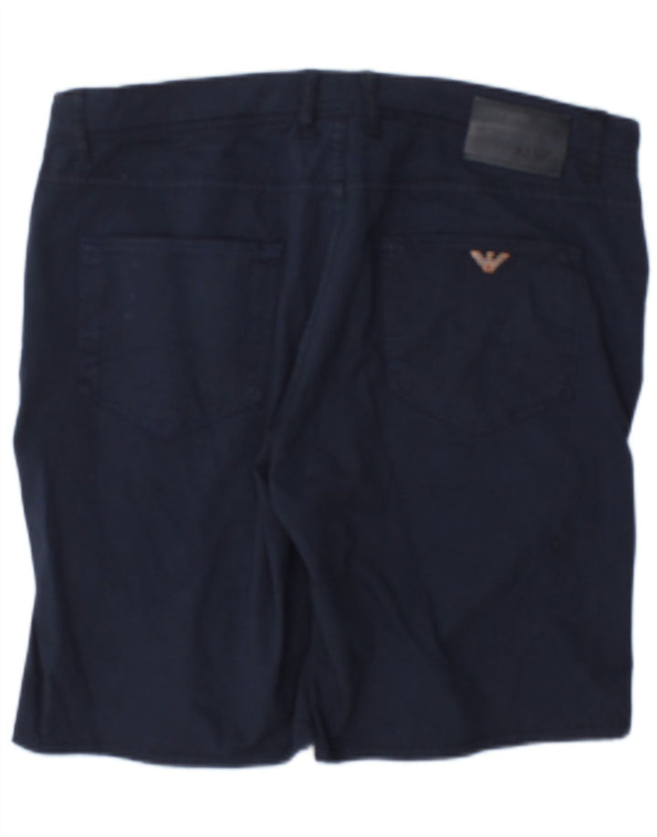 Armani Mens Casual Shorts W36 Large Navy Blue Cotton