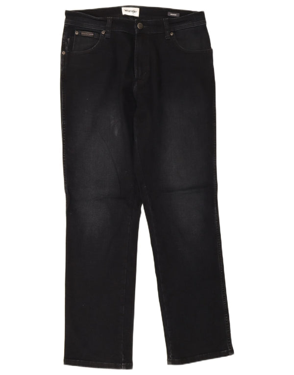 Wrangler Mens Texas Straight Jeans W32 L32 Navy Blue Cotton