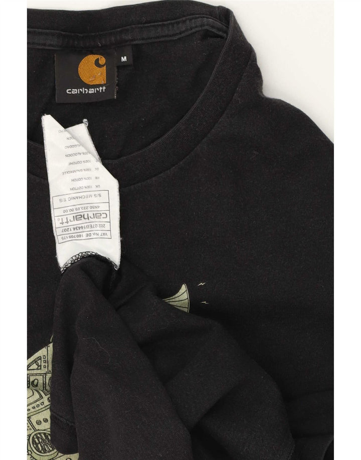 Carhartt Mens Graphic T-Shirt Top Medium Black Cotton