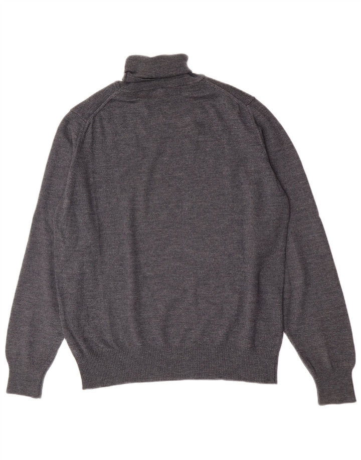 Zara Mens Roll Neck Jumper Sweater Medium Grey