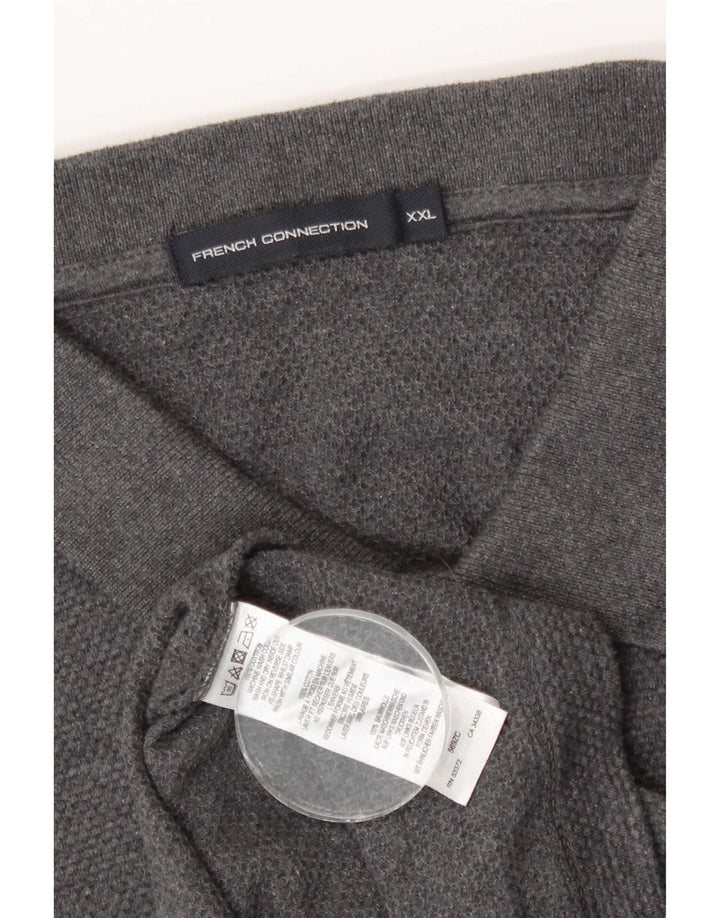 French Connection Mens Polo Shirt 2XL Grey Cotton