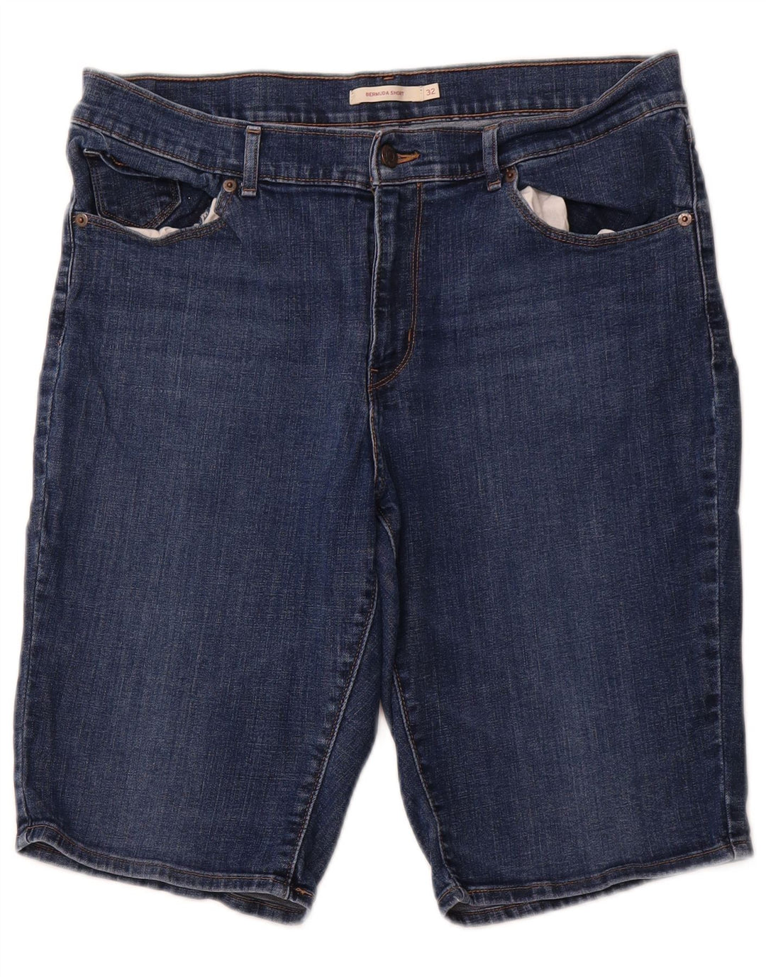 LEVI'S Womens Bermuda Denim Shorts W32 Large  Blue Cotton