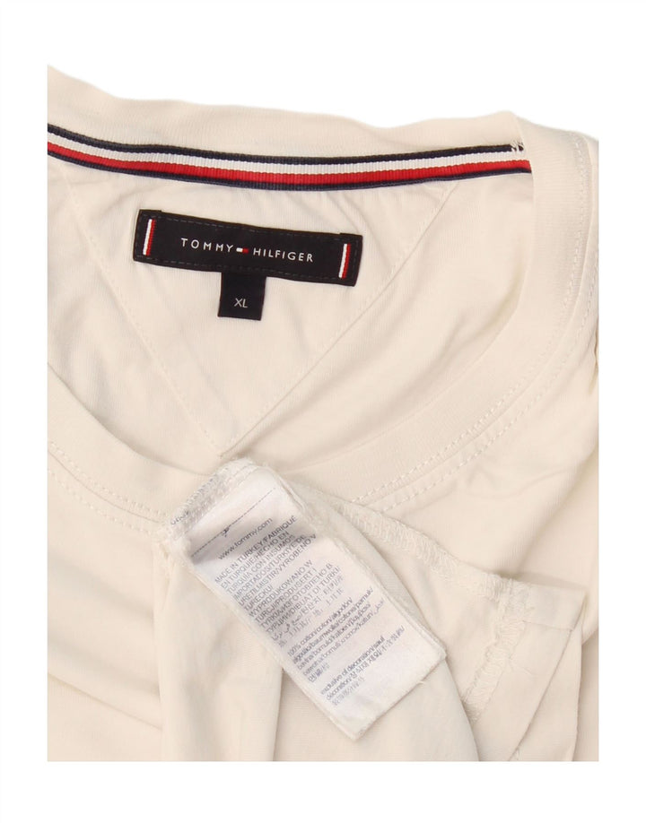 TOMMY HILFIGER Mens T-Shirt Top XL White Cotton