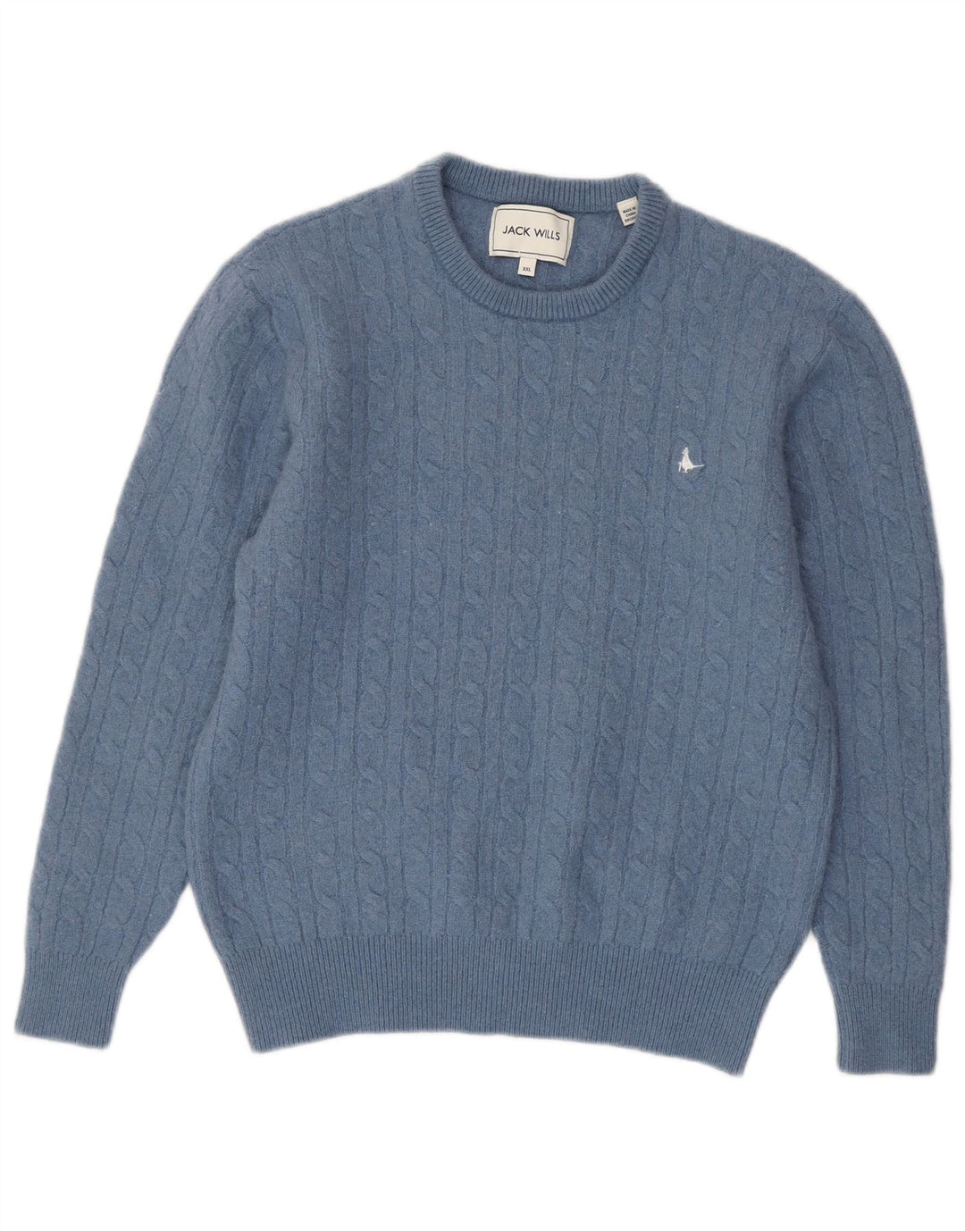 JACK WILLS Womens Crew Neck Jumper Sweater Small Blue Wool