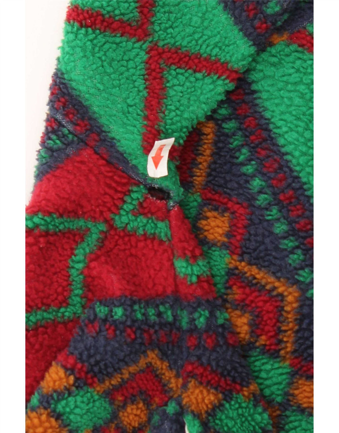Vintage Mens Fleece Jacket UK 42 XL Multicoloured Geometric
