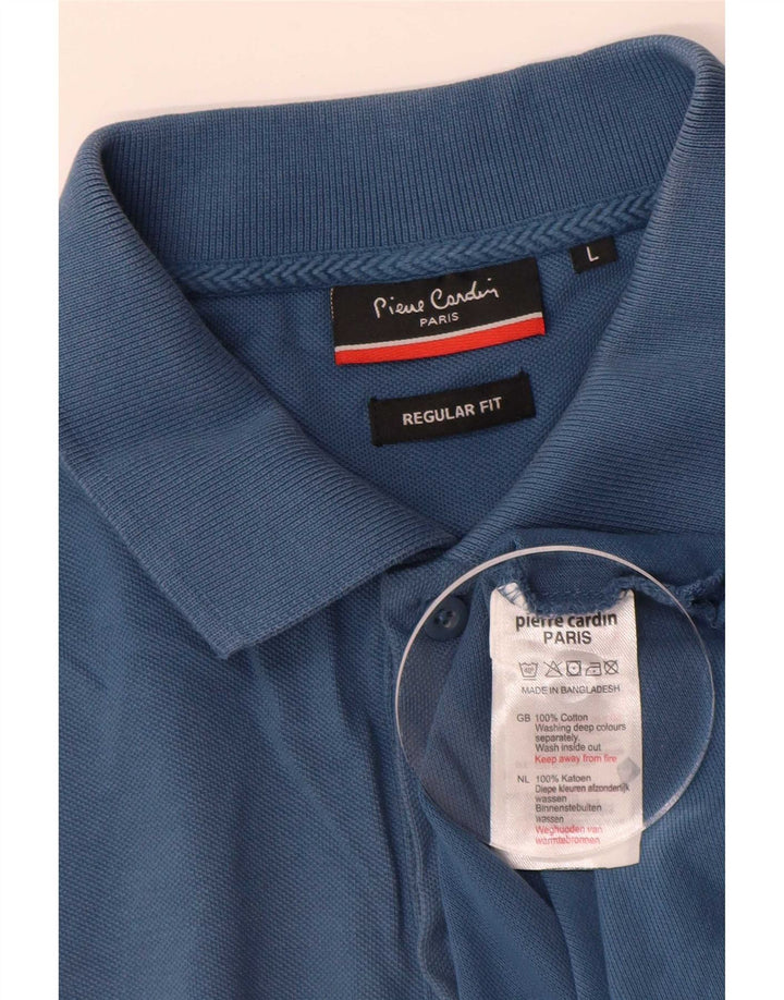 Pierre Cardin Mens Regular Fit Polo Shirt Large Blue Cotton