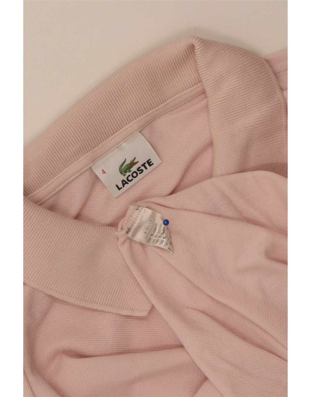 Lacoste Mens Long Sleeve Polo Shirt Size 4 Medium Pink Cotton