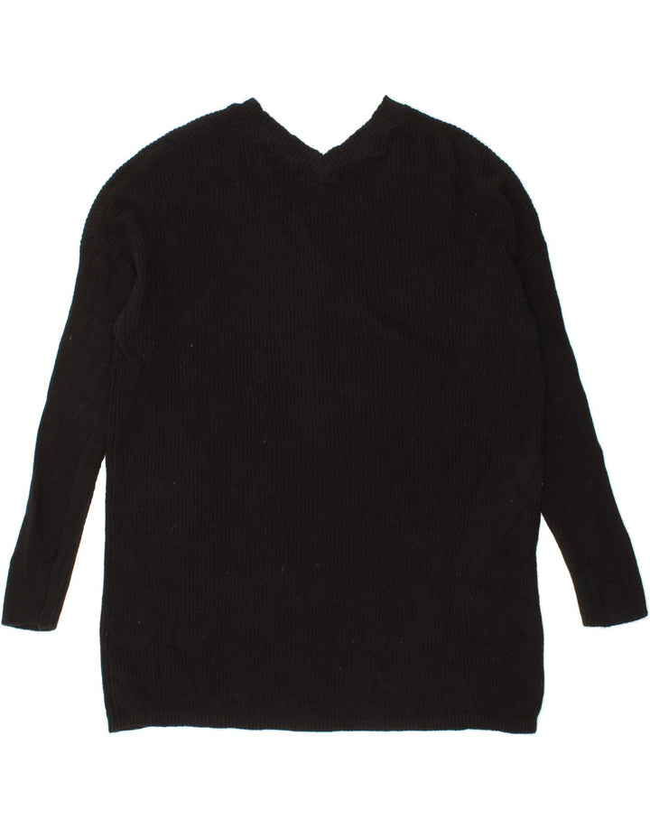 NORTH SAILS Womens Oversized V-Neck Jumper Sweater UK 14 Medium Black Vintage North Sails and Second-Hand North Sails from Messina Hembry 