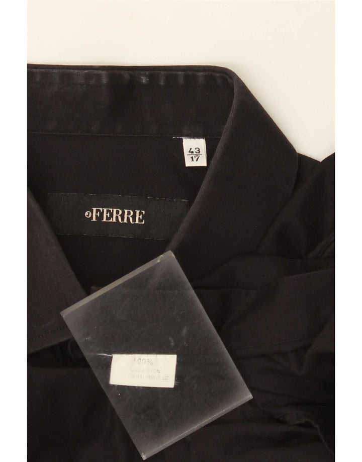 Ferre Mens Shirt Size 43 17 XL Black Cotton