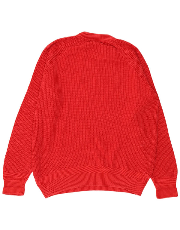 Fred Perry Mens Crew Neck Jumper Sweater XL Red Cotton