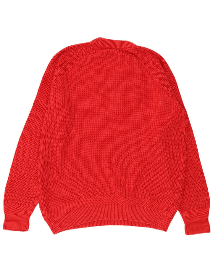 Fred Perry Mens Crew Neck Jumper Sweater XL Red Cotton
