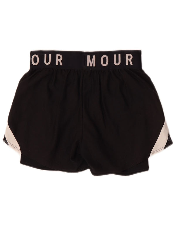 Under Armour Womens Heat Gear Sport Shorts UK 4 XS Black Colourblock