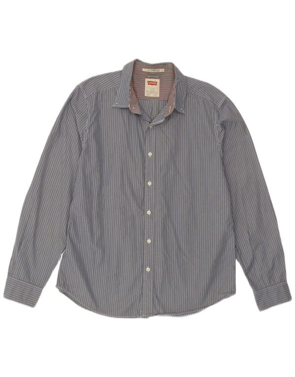 Levi's Mens Standard Fit Shirt Large Blue Striped