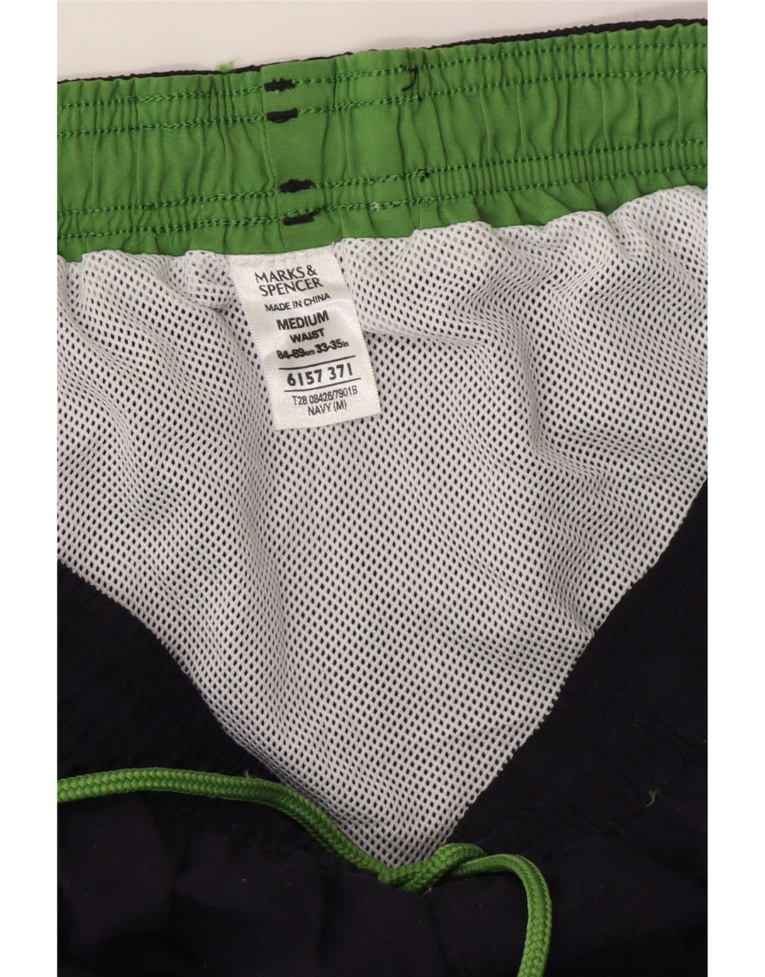 Marks & Spencer Mens Swimming Shorts Medium Navy Blue Polyester