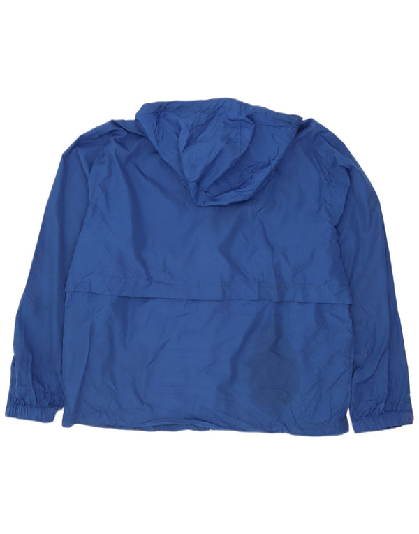 Eddie Bauer Mens Hooded Rain Jacket UK 38 Medium Blue Polyester