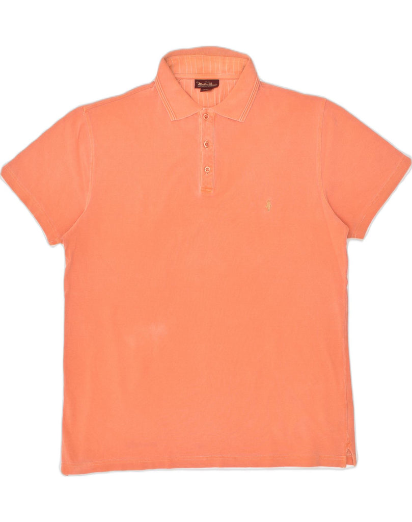 MARLBORO CLASSICS Mens Polo Shirt Large Orange Cotton | Vintage Marlboro Classics | Thrift | Second-Hand Marlboro Classics | Used Clothing | Messina Hembry 