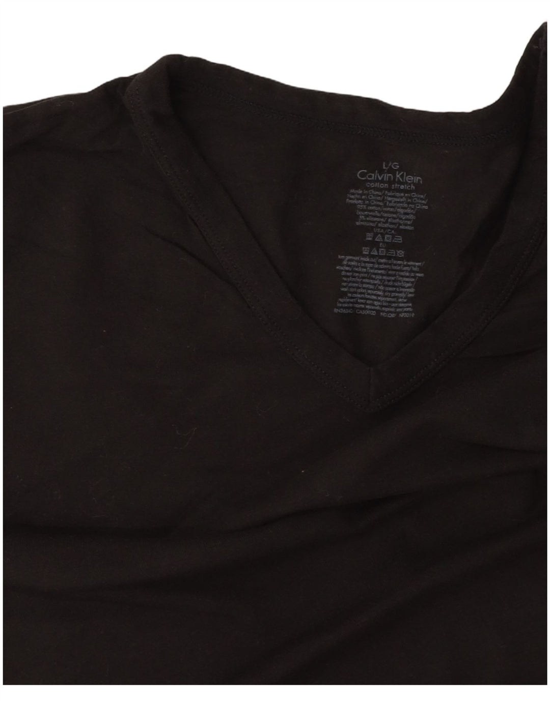 CALVIN KLEIN Mens T-Shirt Top Large Black Cotton