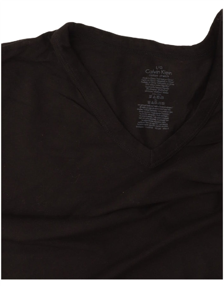 CALVIN KLEIN Mens T-Shirt Top Large Black Cotton