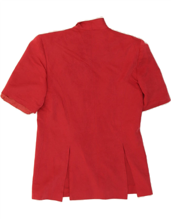 VINTAGE Womens 6 Button Short Sleeve Blazer Jacket UK 10 Small Red Vintage Vintage and Second-Hand Vintage from Messina Hembry 