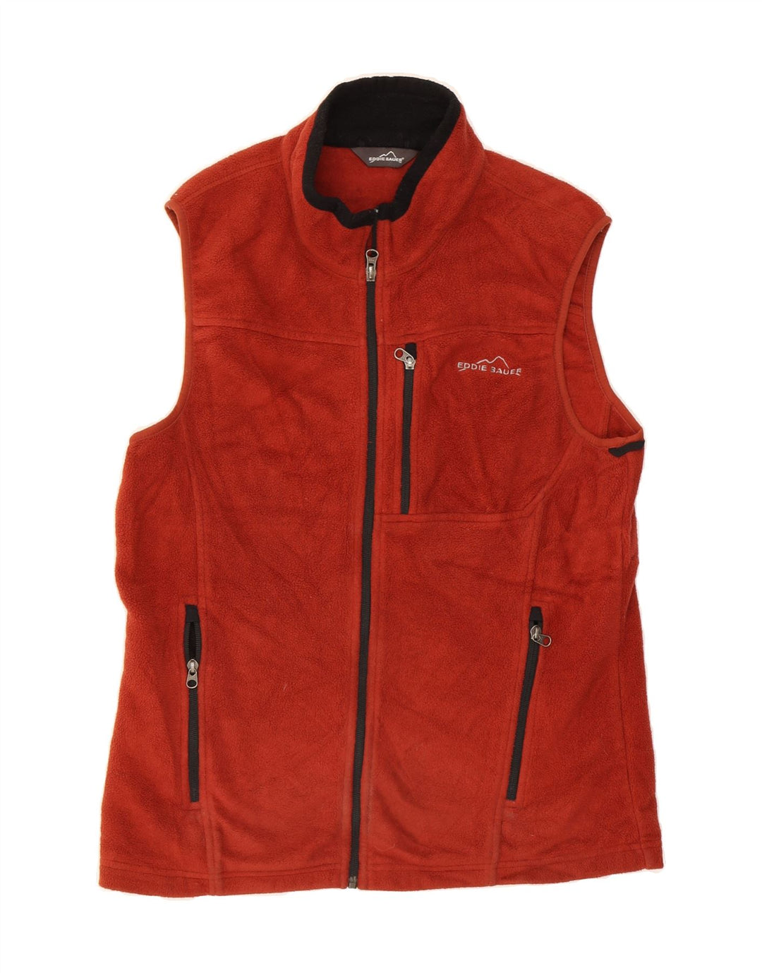 EDDIE BAUER Mens Fleece Gilet UK 38 Medium Red Polyester Vintage Eddie Bauer and Second-Hand Eddie Bauer from Messina Hembry 