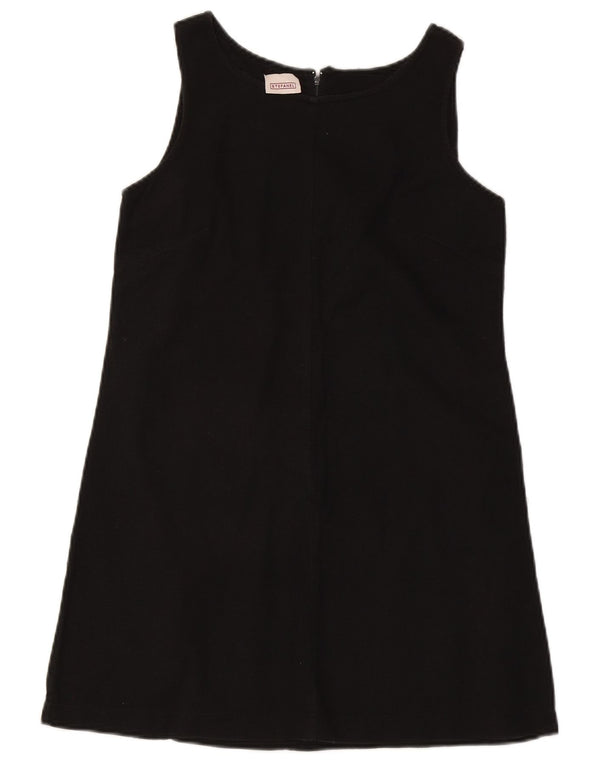 Stefanel Womens Sleeveless A-Line Dress UK 12 Medium Black Cotton