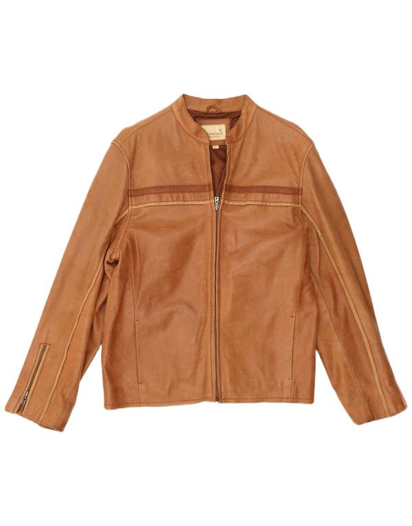 Vintage Mens Leather Racer Jacket UK 40 Large Brown