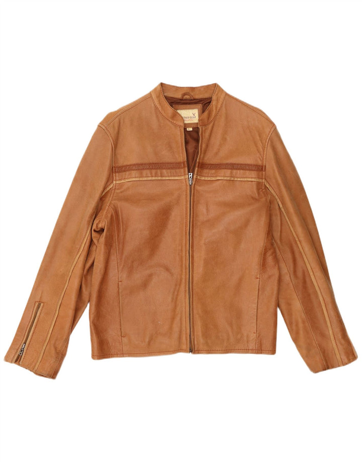 Vintage Mens Leather Racer Jacket UK 40 Large Brown