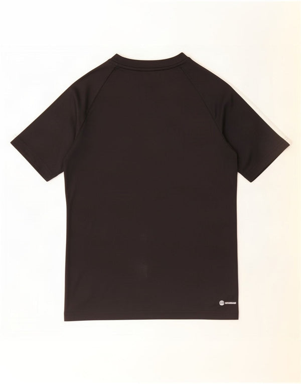 Adidas Boys Aeroready T-Shirt Top 13-14 Years Black Polyester