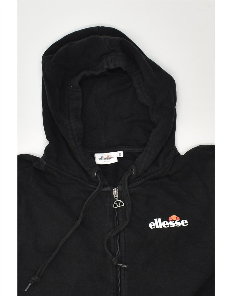 ELLESSE Mens Zip Hoodie Sweater Small Black Cotton | Vintage Ellesse | Thrift | Second-Hand Ellesse | Used Clothing | Messina Hembry 