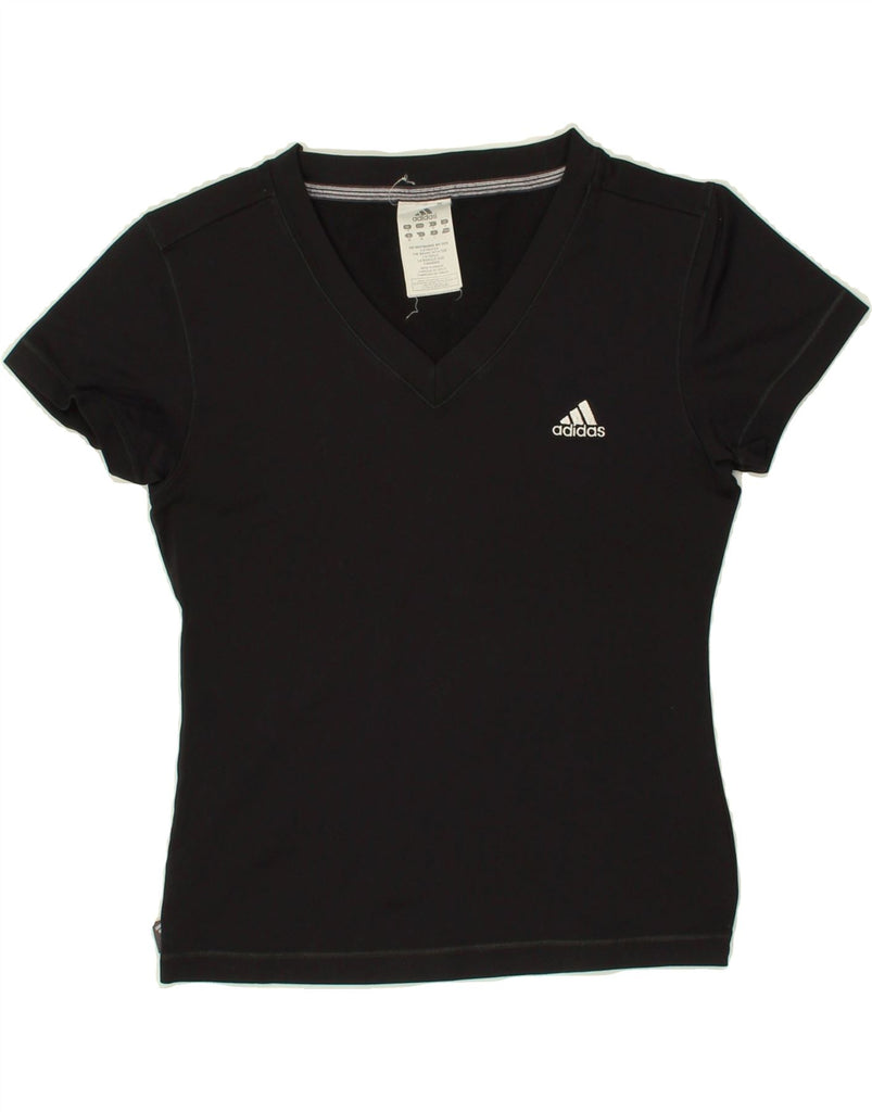 ADIDAS Womens T-Shirt Top UK 12 Medium Black Vintage Adidas and Second-Hand Adidas from Messina Hembry 