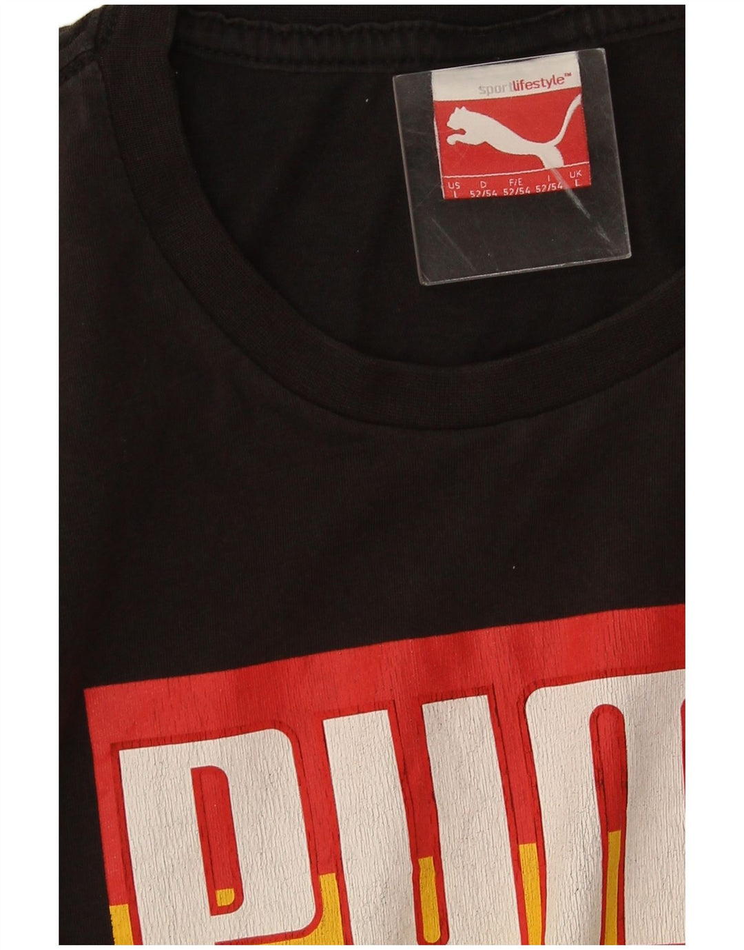 Puma Mens Graphic T-Shirt Top Large Black